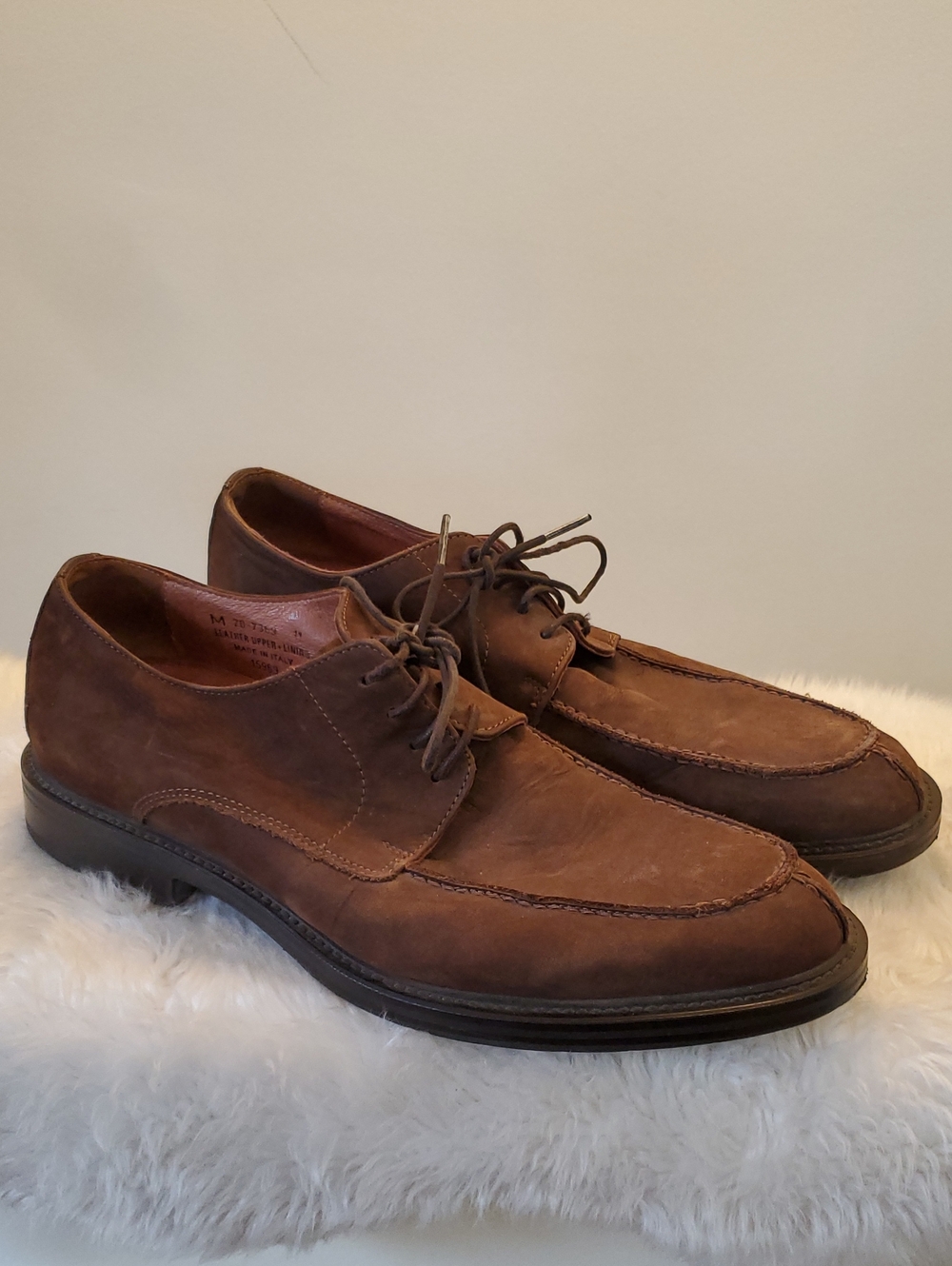 Johnston & Murphy Brown Leather Derby Moc Toe Shoes